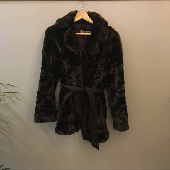 Brown faux fur winter jacket - Picture 1 of 5